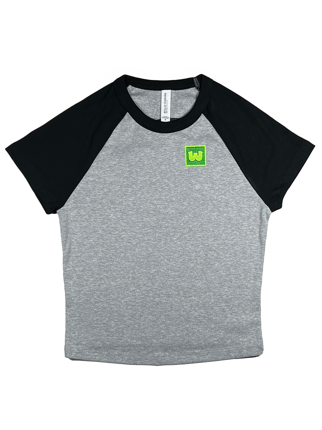Wenches 2024 Baby Tee Green Logo Front