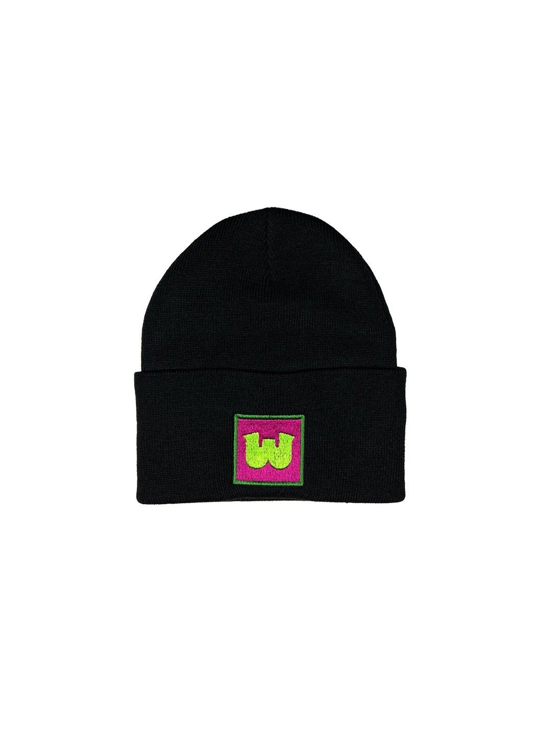 Wenches 2024 Beanie Black W Logo Pink Green