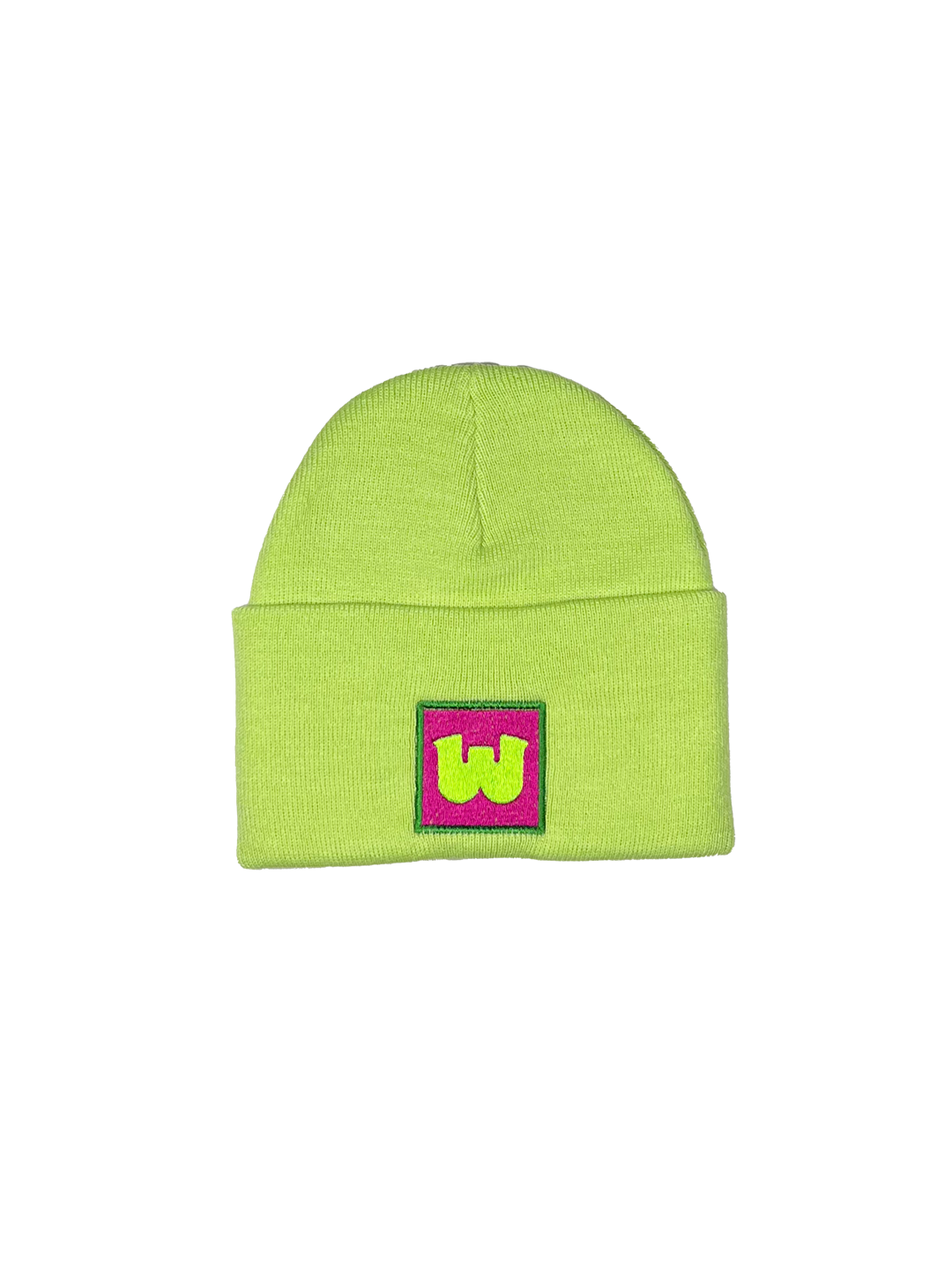 Wenches 2024 Beanie Green W Logo Pink Green