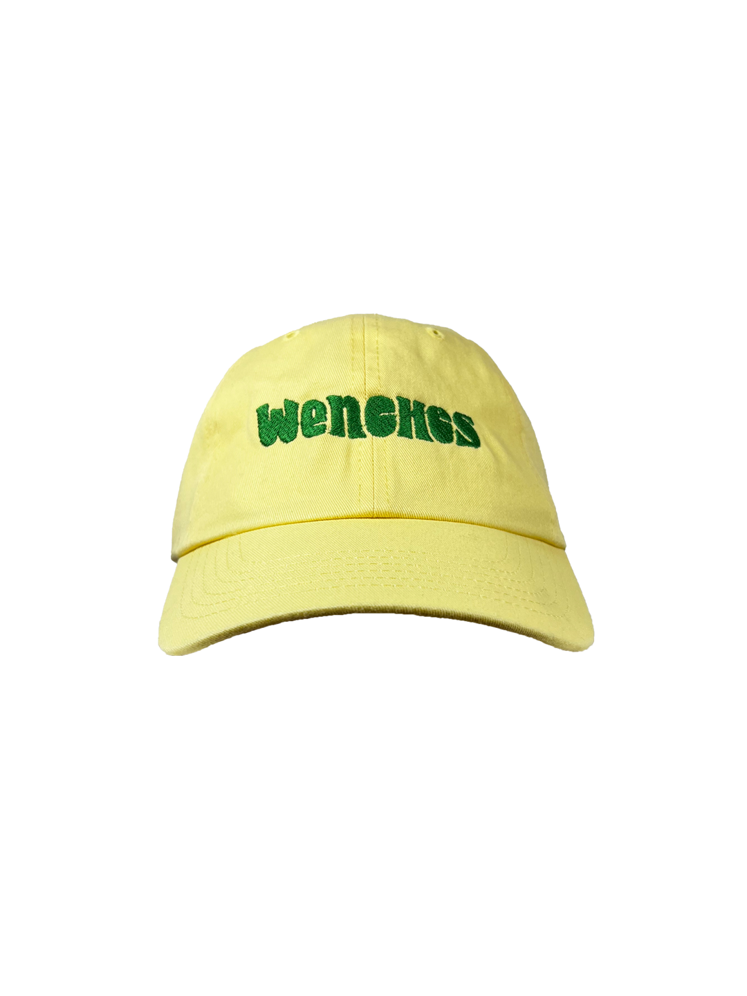 Wenches 2024 Hat Yellow Weed Green Thread Front